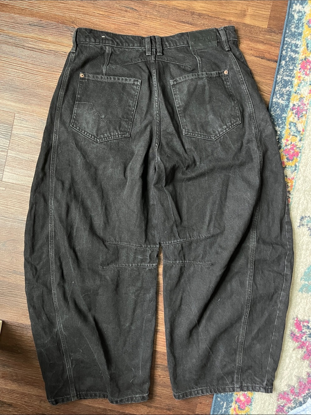 Free People Black Good Luck barrel jeans (sound wave) - Picture 2 of 6